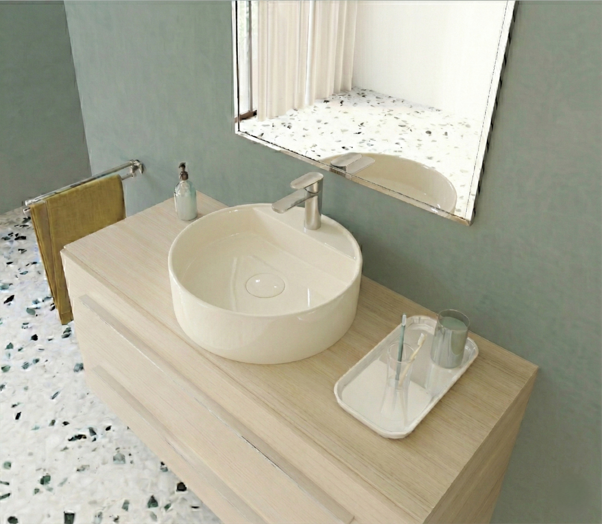 حوض فوق سطح افقي 48 سم سانيبيور تايتن برجامون