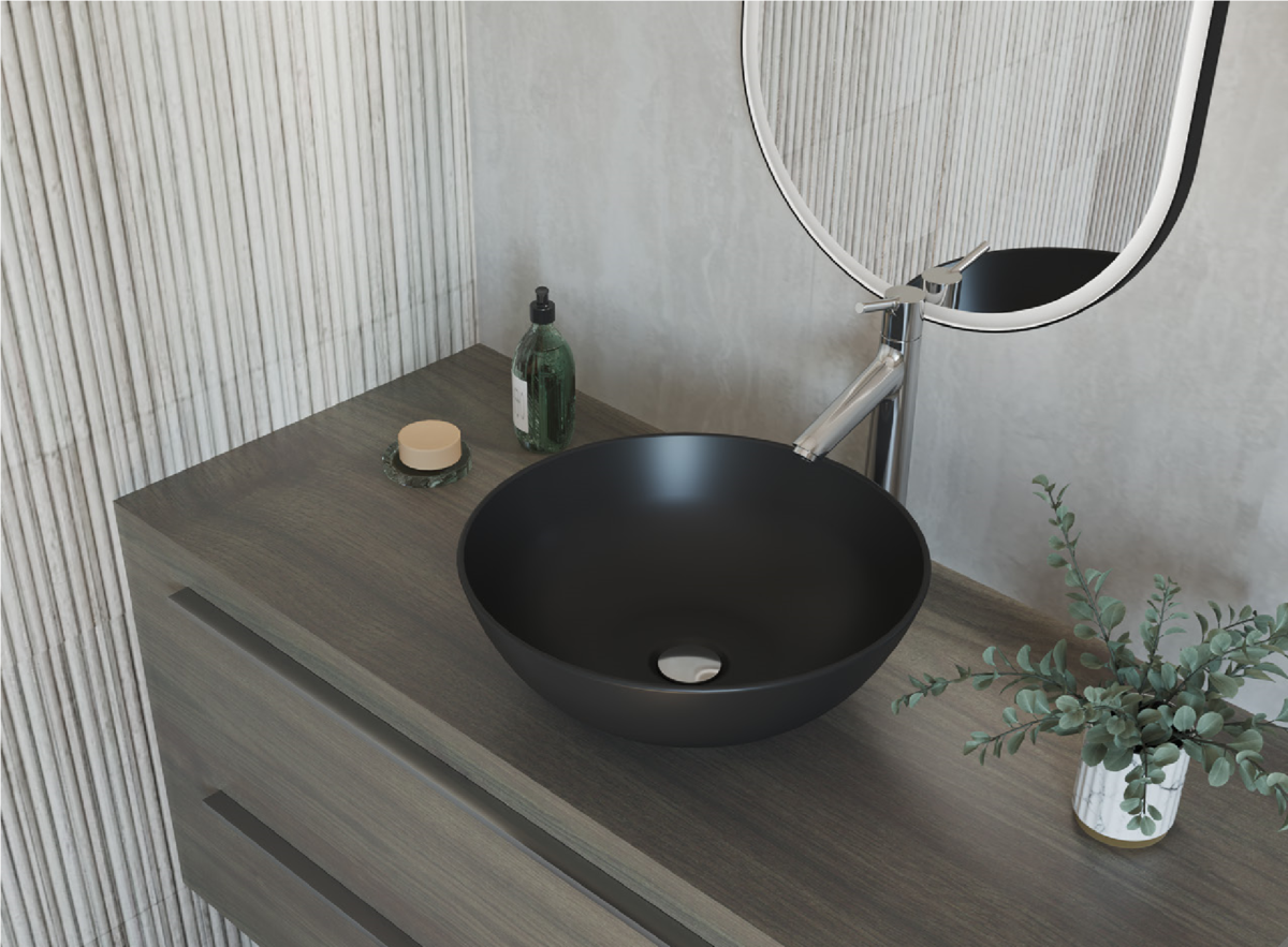 حوض فوق سطح افقي 41 * 41 سم سانيبيور هيرا اسود