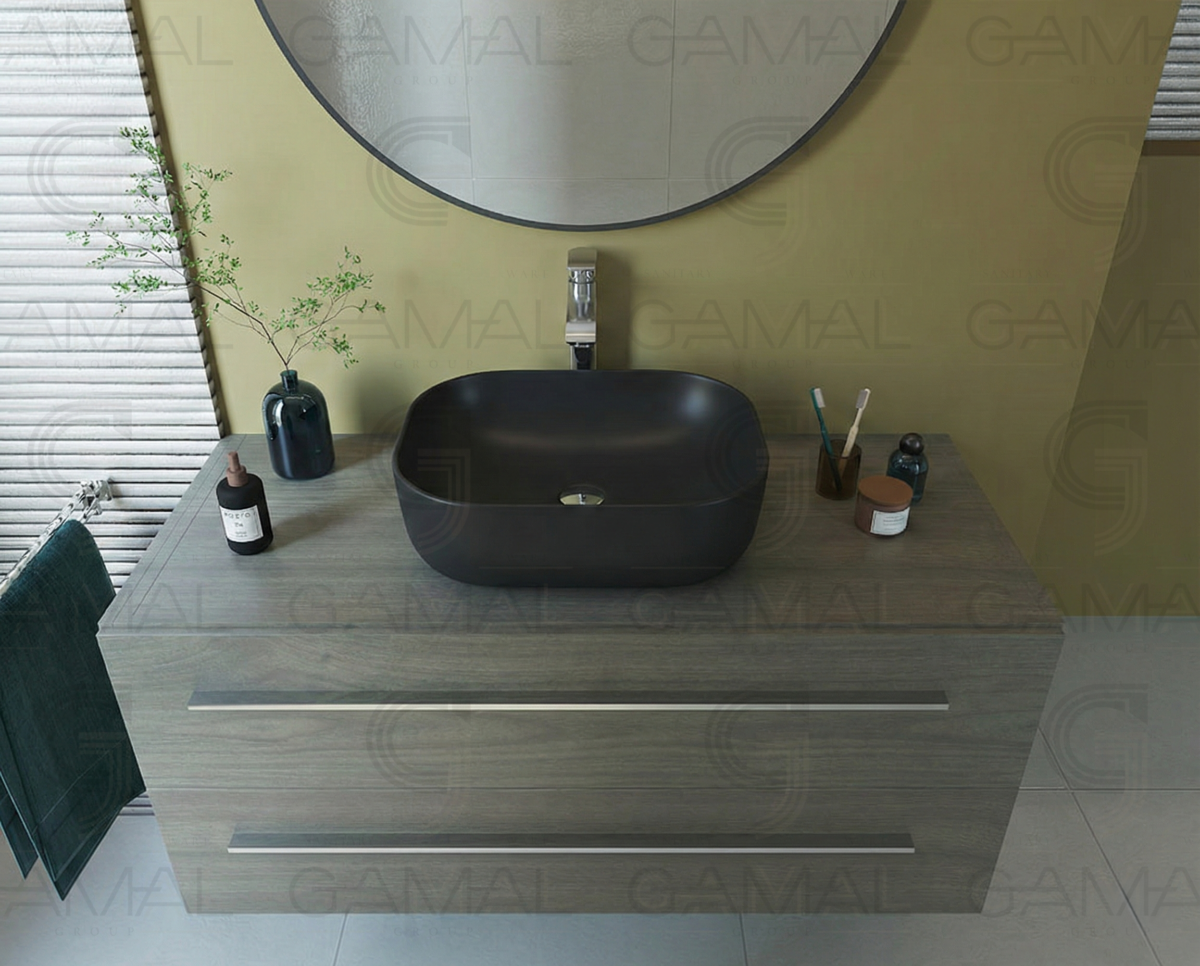 حوض فوق سطح افقي 46 سم  سانيبيور فيجا اسود